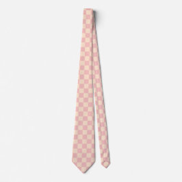 Gravata Quadro de verificação rosa e creme
