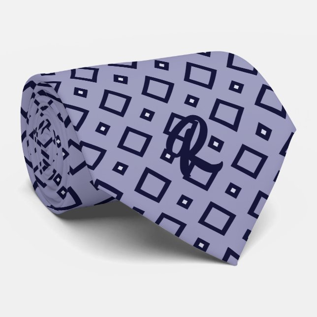 Gravata quadros clássicos azul em pó (Rolled)