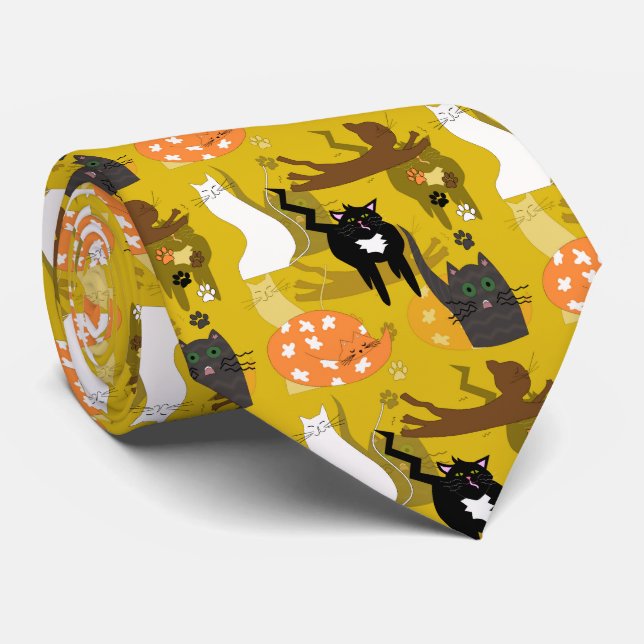 Gravata Que gatos tão diferentes. (Rolled)