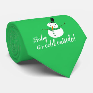 Gravata Querida, é frio lá fora, boneco de neve verde