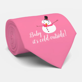 Gravata Querida, está frio lá fora, boneco de neve rosa