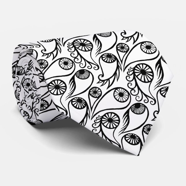 Gravata Quirky Paisley Eye Pattern Creepy Dia de as Bruxas (Rolled)