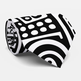 Gravata rabiscos brancos e pretos de 7