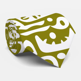 Gravata rabiscos verdes e brancos 4 de 7