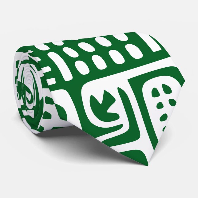 Gravata rabiscos verdes e brancos florestais de 7 (Rolled)