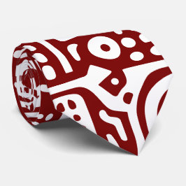 Gravata rabiscos vermelhos e brancos profundos de 7