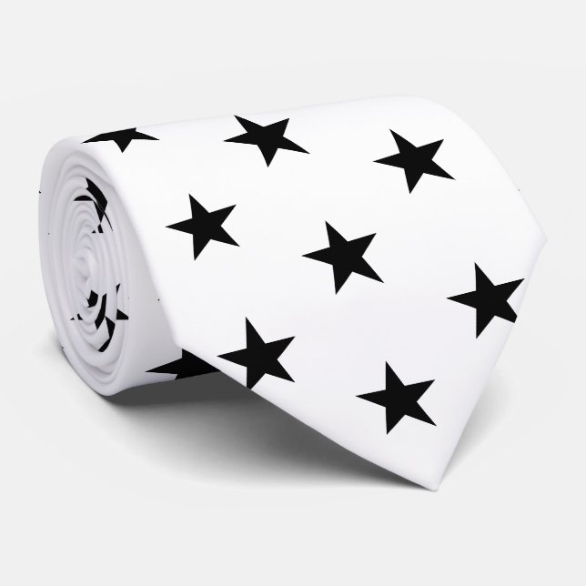 Gravata Racing Silks White with Black Stars Derby (Rolled)