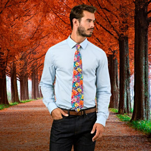 Gravata Rainbow Bloom Watercolor Tie