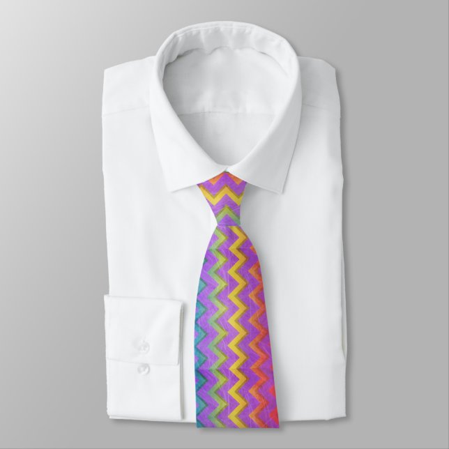 Gravata Rainbow Chevron por Shirley Taylor (Amarrado)
