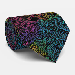 Gravata Rainbow Circuit Board Necktie – Colorful Tech Geek