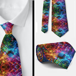 Gravata Rainbow Circuit Board Necktie – Colorful Tech Geek