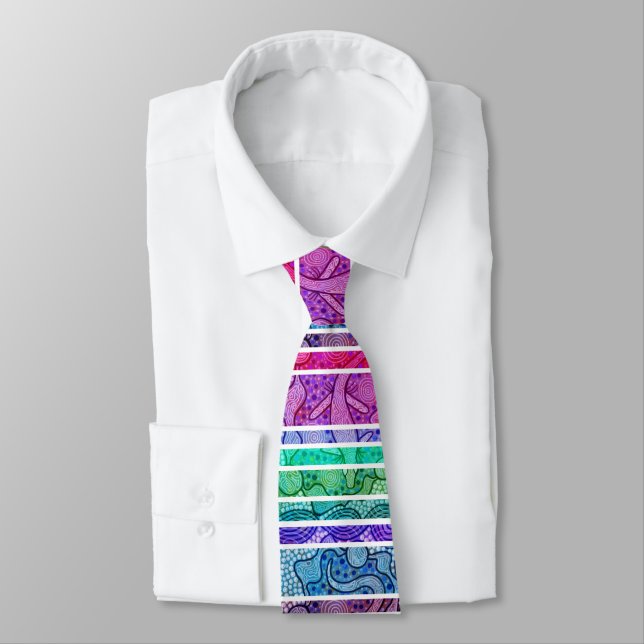 Gravata Rainbow Lizard Tie Aboriginal (Amarrado)