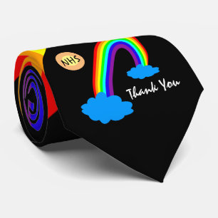 Gravata Rainbow & Obrigado "NHS" /Office Moda Grã-Bretanha