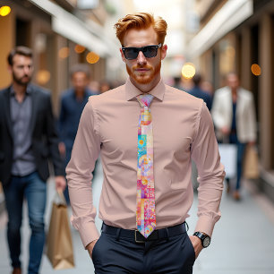 Gravata Rainbow Prism Abstrato Art Tie