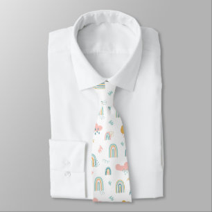 Gravata Rainbow & Rain Cloud Patterno