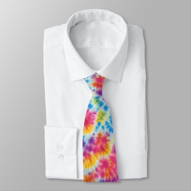 Gravata Rainbow Tie Dye Pattern (Amarrado)