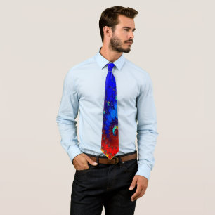 Gravata Rainbow Whirical Fractal Art Tie