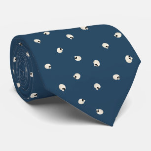 Gravata Raledom Cute Kawaii Skull Dots azul escuro