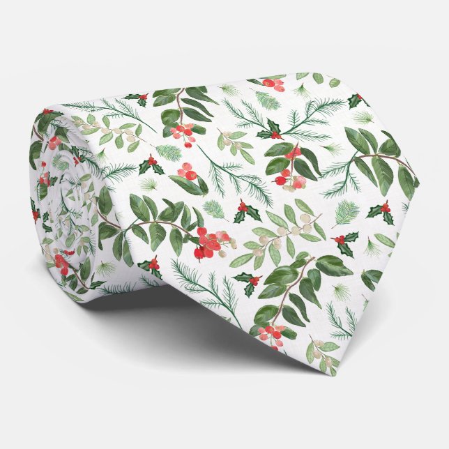 Gravata Ramos e Bagas de Árvore de Natal (Rolled)