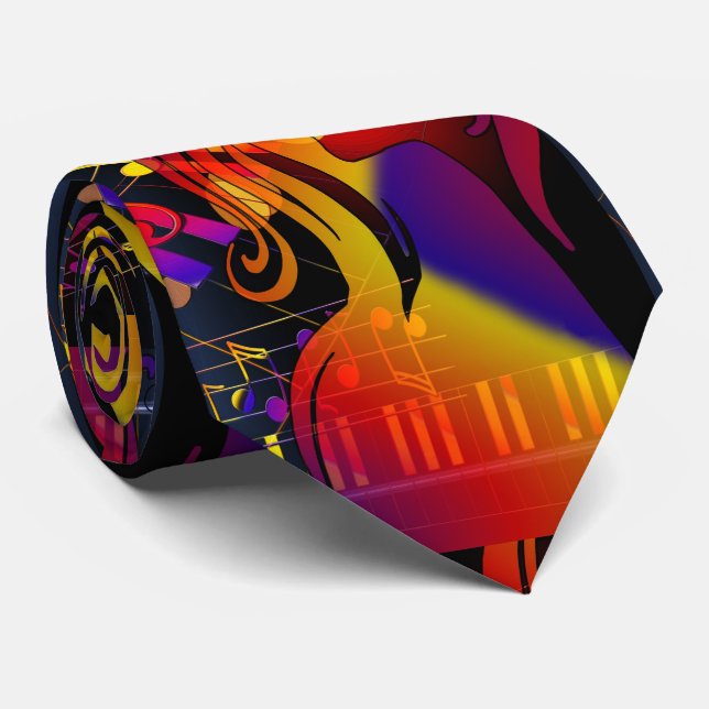 Gravata Rapariga Dançando Em Nota De Música Grande Impress (Rolled)