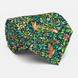 Gravata Raposa e Faisão Inspirados em William Morris
