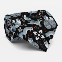 Raposas azuis estilizadas com desenhos florais int