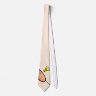 Gravata Raquete de Badminton e shuttlecock