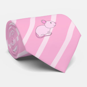 Gravata Rato cor-de-rosa bonito