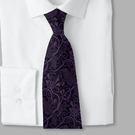 Gravata Raven Whimsigoth Necktie - Dark Purple