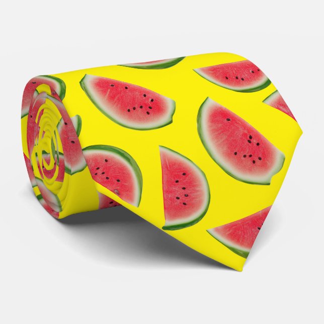 Gravata Realistic Watermelon Slice Pattern Design (Rolled)