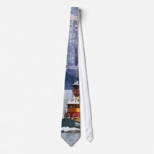 Gravata Rebocador pela skyline de Manhattan