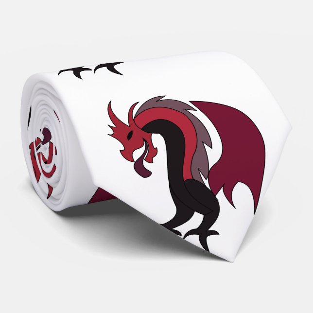 Gravata Red Black Dragon Mythical Creature (Rolled)