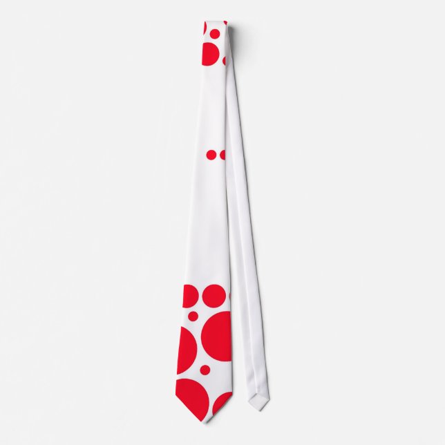 Gravata Red Bolinhas Pattern Art Design (Frente)