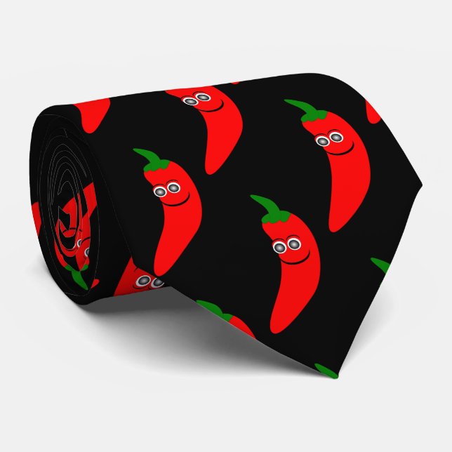 Gravata Red Chili Pepper Design (Rolled)