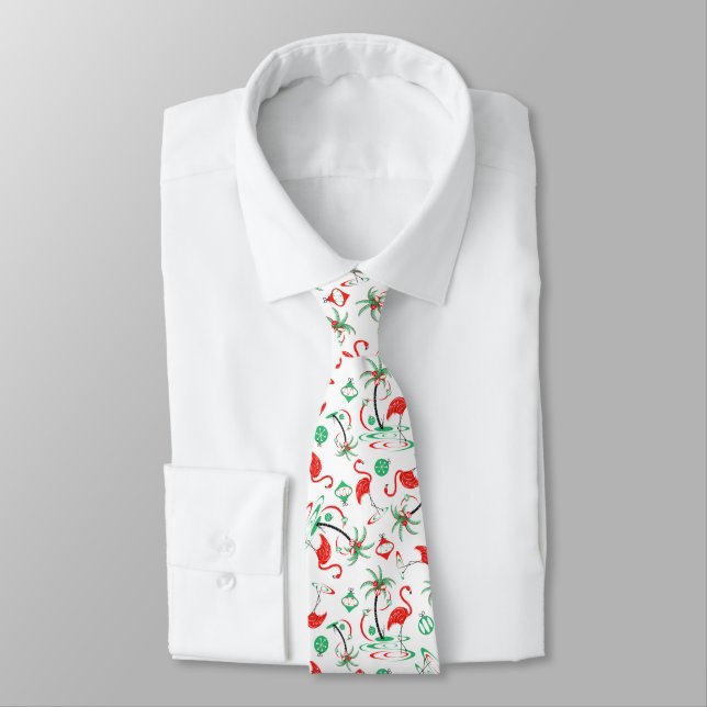 Gravata Red Christmas Flamingo Multi- tie (Amarrado)