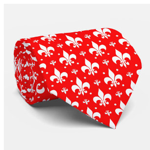 Gravata Red Fleur-de-lis Design