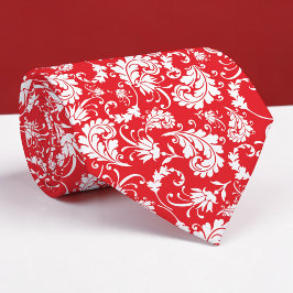 Gravata Red Floral Pattern Custom Necktie