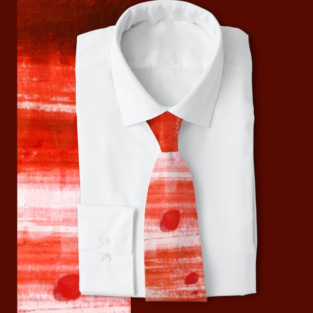 Gravata Red Halloween (Red stained splatter tie, great for splatter punk horror fans or Halloween costumes )