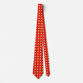 Gravata Red Lemon Peach Satin Necktie