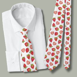 Gravata Red Summer Strawberry Pescoço