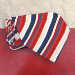 Gravata Red, White and Blue Striped Patriotic Necktie<br><div class="desc">This patriotic necktie features bold red, white, and blue stripes, perfect for expressing your love for your country on special occasions. The classic striped pattern adds a touch of timeless style to any outfit. Ideal for the Fourth of July, Memorial Day, or any patriotic event, this necktie is a versatile...</div>