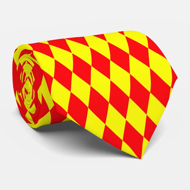 Gravata Red Yellow Harlequin Checkered Design  (Criador carregado)