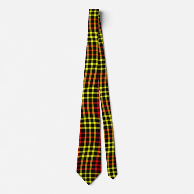 Gravata Red Yellow Plaid Checker Seamless Pattern (Frente)
