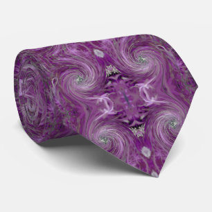Gravata Redemoinho Floral Roxo Abstrato Legal