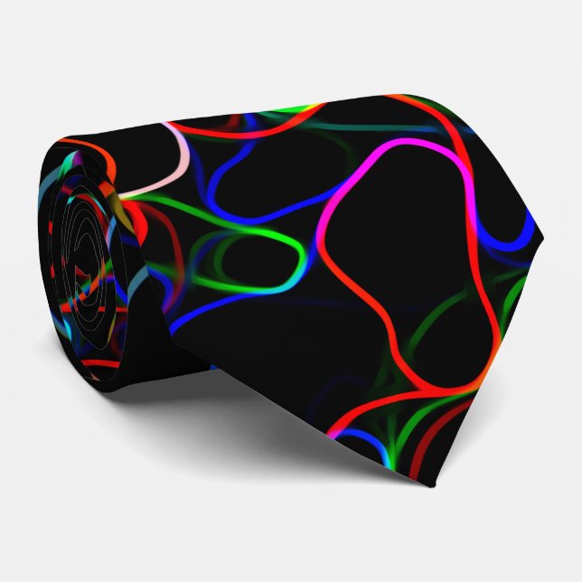 Gravata Redemoinho Neon Vibrante (Rolled)
