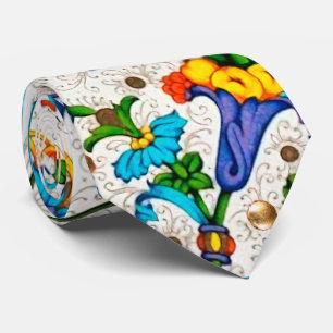 GRAVATA REDEMOINHOS FLORAIS AZUIS DO RENASCIMENTO