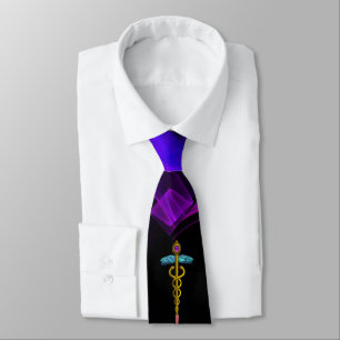 Gravata Redemoinhos MÉDICOS do roxo do preto do SÍMBOLO 