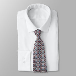 Gravata Reds, Sage, Blue, Black & White Floral Damask