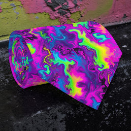 Gravata Regata Personalizada Retro Neon Tie-Dye
