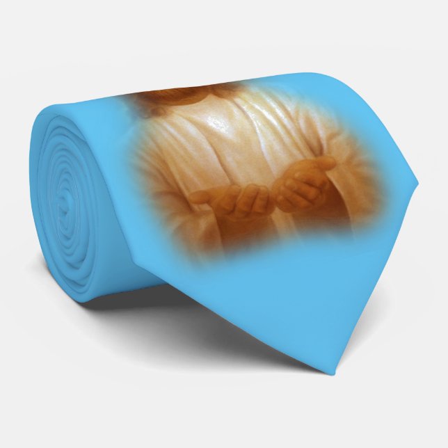 Gravata religiosa delicada do cetim dos azul-céu (Rolled)